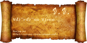 Vöröss Vince névjegykártya