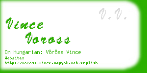 vince voross business card
