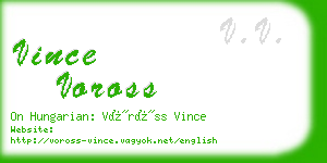 vince voross business card